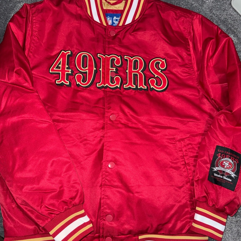 49ers Red Satin Bomber Jacket